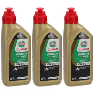3L 3 Liter CASTROL POWER 1 ULTIMATE 4T 10W50 Motorrad Motoröl API SN JASO MA-2