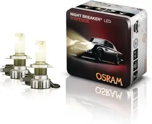 2x OSRAM H4 NIGHT BREAKER LED VITAGE Bulb + R2 Adapter 12V 20/19W P43t +330% 3000K