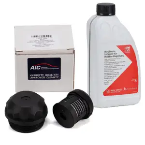 AIC &Ouml;lfilter Haldex Kupplung + 1L febi Haldex-&Ouml;l f&uuml;r VAG ALLRAD QUATTRO