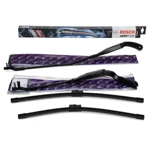 2x AIC Flachbalken UMRÜST Wischerarm + BOSCH A927S Scheibenwischer für VW Golf 4 vorne