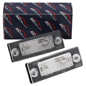 2x AIC Kennzeichenleuchte + C5W Glühlampe für VW Passat B5 Caddy 3 Touran SKODA Superb 1
