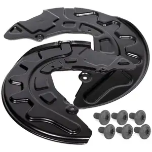 2x AIC Spritzblech Bremsscheibe + Schrauben f&uuml;r VW Golf 7 A3 8V Leon 5F Octavia 3 vorne