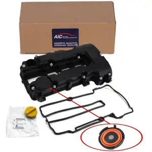 AIC Ventildeckel + Dichtung + Einf&uuml;lldeckel f&uuml;r OPEL Astra J Corsa D E Meriva B 1.2 1.4