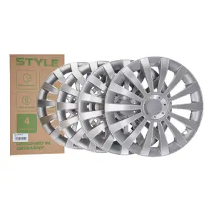 4x ALBRECHT KFZ PKW Radkappe Radblende 14 Zoll MERIDIAN SILVER SILBER Universal