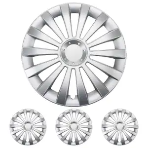 4x ALBRECHT KFZ PKW Radkappe Radblende 15 Zoll MERIDIAN SILVER SILBER Universal