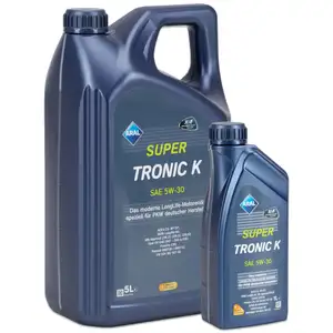 6L 6 Liter ARAL SUPER TRONIC K 5W-30 Motor&ouml;l f&uuml;r BMW LL04 VW 504.00/507.00 MB 229.31/51/52