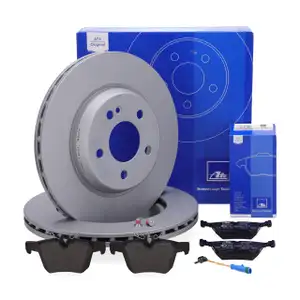 ATE Bremsscheiben + Bel&auml;ge + Sensor f&uuml;r MERCEDES W205 S205 C/A205 mit Sportpaket hinten