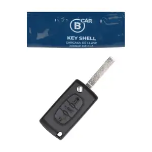 B CAR Schl&uuml;sselgeh&auml;use + Schl&uuml;sselrohling 3-Tasten f&uuml;r PEUGEOT 207 307 6554GQ