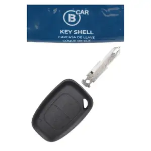 B CAR Schl&uuml;sselgeh&auml;use + Schl&uuml;sselrohling 2-Tasten f&uuml;r RENAULT Kangoo 1 + 2 Megane 1 + 2