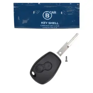 B CAR Schl&uuml;sselgeh&auml;use + Schl&uuml;sselrohling 2-Tasten f&uuml;r RENAULT Clio 2 Modus