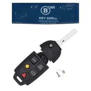 B CAR Schl&uuml;sselgeh&auml;use + Schl&uuml;sselrohling 5-Tasten f&uuml;r VOLVO V70 2 XC60 1 XC70 1 XC90 1