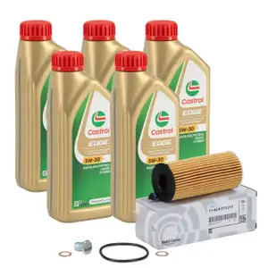 5L CASTROL EDGE 5W-30 M LL-04 Motoröl + ORIGINAL Ölfilter für BMW F20/21 F22/23 B37 B38