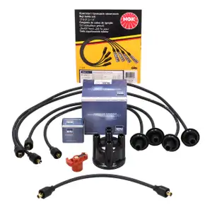BERU Verteilerkappe + Finger + NGK Kabelsatz für VW Käfer 1200 1300 1302 1303 1500