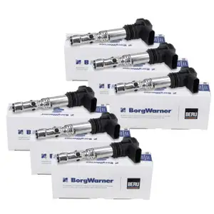 6x BERU ZSE043 Z&uuml;ndspule f&uuml;r AUDI A6 C5 2.7 T 250 PS BES 08.2001-01.2005 06A905115D
