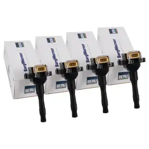4x BERU ZS014 Z&uuml;ndspule f&uuml;r BMW 3er E30 E36 318is 136/140 M42 B18 bis 09.1993 12131703359