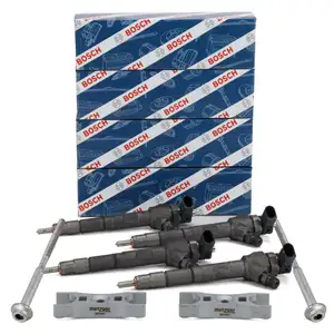 4x BOSCH Einspritzdüse + 2x Halter + Schraube für AUDI A4 B8 A5 A6 C7 Q3 8U Q5 8RB 2.0 TDI