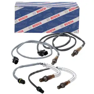 4x BOSCH VOR+NACH Kat Lambdasonde f&uuml;r BMW 1er E82 E88 135i 1M 3er E90 E91 E92 E93 335i N54