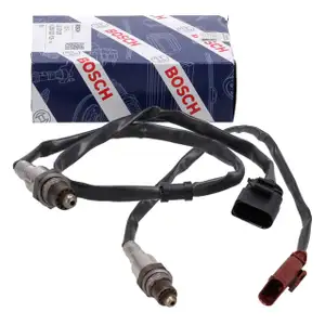 2x BOSCH VOR+NACH Kat Lambdasonde f&uuml;r VW Polo 5 Ibiza 4 Toledo 4 Fabia 3 Rapid 1.2 TSI