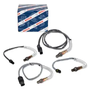 4x BOSCH VOR+NACH Kat Lambdasonde f&uuml;r BMW 3er E90 E91 E92 E93 325i 330i N53 211/218/272 PS