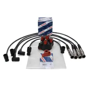 BOSCH Verteilerkappe + Finger + Kabelsatz f&uuml;r MERCEDES 190 W201 W123 W124 W460 M102