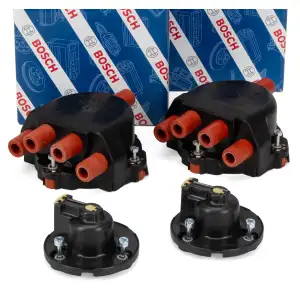 2x BOSCH Z&uuml;ndverteilerkappe + 2x BOSCH Verteilerfinger f&uuml;r PORSCHE 928 5.0 S / GT 5.4 GTS
