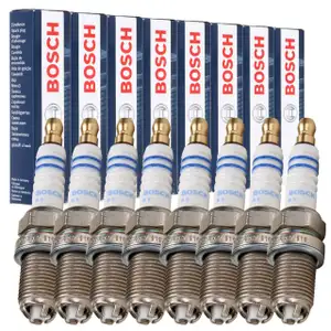8x BOSCH FGR6KQE 0242240587 Z&uuml;ndkerze f&uuml;r PORSCHE Cayenne 9PA S 4.5 bis 01.2007