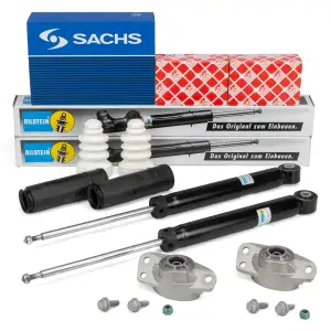 2x BILSTEIN B4 Sto&szlig;d&auml;mpfer + SACHS Staubschutz + febi Domlager f&uuml;r VW Golf 5 hinten