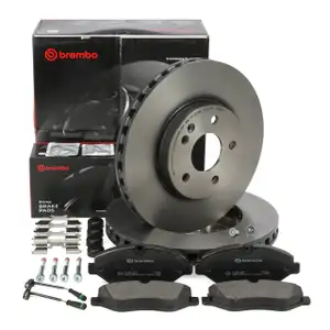 BREMBO Bremsscheiben + Bel&auml;ge Sensor f&uuml;r MERCEDES V-Klasse Viano Vito W639 W447 2,8t vorne