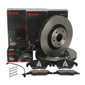 BREMBO Bremsscheiben + Brembel&auml;ge + Sensor f&uuml;r AUDI A6 C7 A7 4G Q5 8RB 1LJ/1ZT vorne
