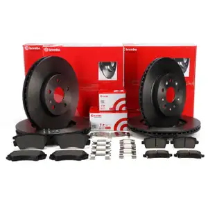 BREMBO Bremsscheiben + Bel&auml;ge f&uuml;r OPEL Insignia A SAAB 9-5 YS3G 17 Zoll J61 vorne + hinten