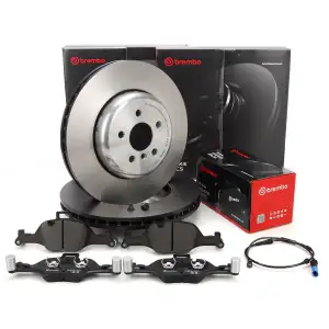 BREMBO Bremsscheiben + Bremsbel&auml;ge + Sensor f&uuml;r BMW X3 G01 X4 G02 ohne M-Technik vorne