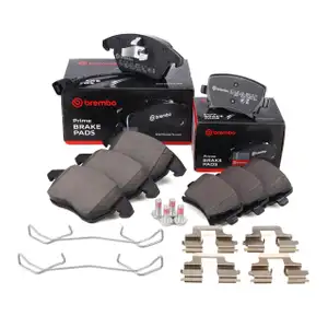 BREMBO Bremsbel&auml;ge + Sensor f&uuml;r VW Golf 5 6 Passat B6 AUDI A3 8P Octavia 2 vorne + hinten