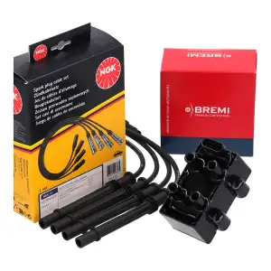 BREMI Z&uuml;ndspule + NGK Kabelsatz f&uuml;r RENAULT Clio 3 Modus Twingo 2 Wind 1.2 16V 100-103 PS