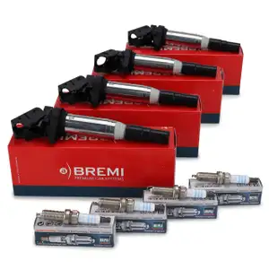 4x BREMI Zündspule + 4x BERU Zündkerze für BMW CITROEN DS MINI PEUGEOT 1.6 Turbo