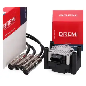 BREMI Z&uuml;ndspule + Kabelsatz f&uuml;r VW Golf 5 Passat B5 B6 A4 1.6 T5 Ibiza Fabia 2.0