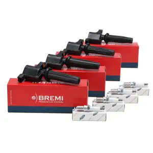 4x BREMI Zündspule + 4x ORIGINAL FORD Zündkerze für Focus 2 Mondeo 4 C-Max S-Max 1.8 2.0