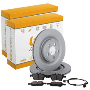 Bremsscheiben + Bel&auml;ge + Sensor f&uuml;r JAGUAR S-TYPE II (X200) XF I (X250) XJ XK II hinten