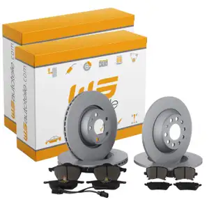 Bremsscheiben + Bremsbel&auml;ge + Sensor f&uuml;r AUDI A6 (4F C6) bis 07.2010 vorne + hinten