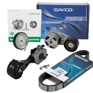 DAYCO Keilrippenriemen + Spanner + Riemenscheibe f&uuml;r BMW 1er F20 F21 3er F30 F31 N13