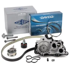 DAYCO Zahnriemensatz + GEBA Wasserpumpe für VW Golf 7 Polo 5 6 Up A1 A3 8V Q2 1.0/1.2 TSI