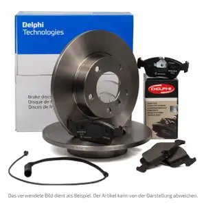 DELPHI Bremsscheiben + Bremsbel&auml;ge + Sensor f&uuml;r CITROEN Saxo PEUGEOT 205 1 2 309 1 2 vorne