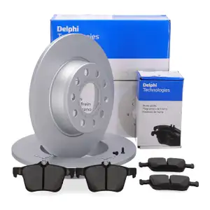DELPHI Bremsscheiben + Bel&auml;ge f&uuml;r VW Golf 7 T-Roc Touran A3 8V Ateca Leon 5F Karoq hinten