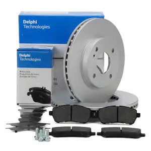 DELPHI Bremsscheiben + Bremsbel&auml;ge f&uuml;r FORD Fiesta 6 MK6 mit Trommelbremse vorne