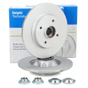 DELPHI Bremsscheiben + Radlager Satz f&uuml;r PSA Berlingo C4 2/Picasso 1 308 1 Partner hinten