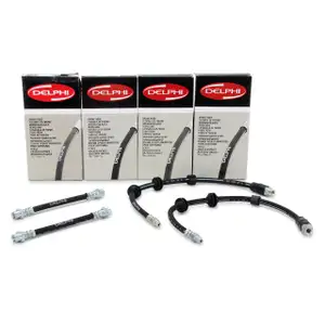 4x DELPHI Bremsschlauch f&uuml;r BMW E81 E82 E87 E88 E90 E91 E92 E93 ohne xDrive vorne + hinten