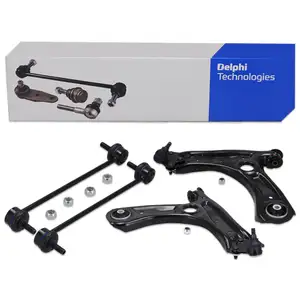 2x DELPHI Querlenker + Traggelenk + Koppelstange f&uuml;r VW Polo 4 Ibiza 3 Fabia 2 vorne