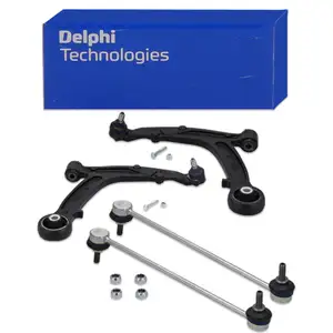 2x DELPHI Querlenker Radaufh&auml;ngung + Traggelenk + Koppelstange f&uuml;r FIAT Panda 169 vorne