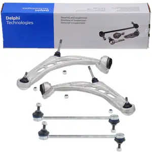 2x DELPHI Quelernker + Halter + Koppelstange für BMW 3er E46 316-330i/d Z4 E85 E86 vorne