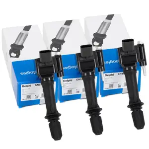 3x DELPHI GN10797-12B1 Z&uuml;ndspule f&uuml;r OPEL Adam Astra K Corsa E 1.0 90/105/115 PS 25203537