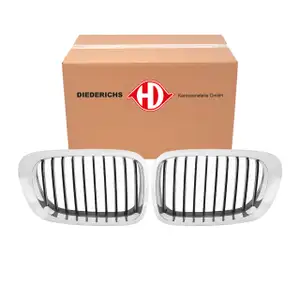 2x DIEDERICHS CHROM/SCHWARZ K&uuml;hlergrill K&uuml;hlerniere Niere f&uuml;r BMW 3er E46 bis 03.2003